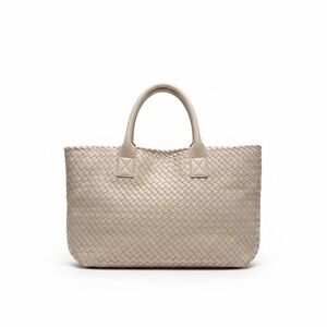 Chic Tan Woven Tote Bag